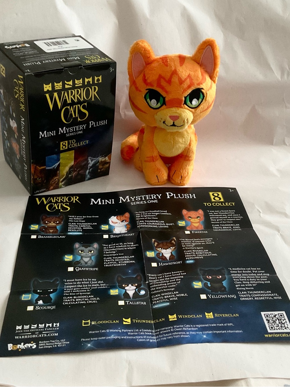 Warrior Cats 6" FIRESTAR Mini Plush Cat Erin Hunter Novel Series 1 NEW